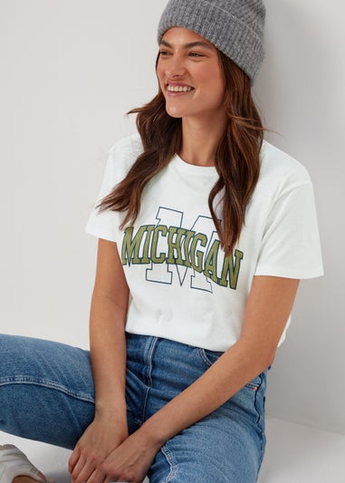 White Michigan Print T-Shirt