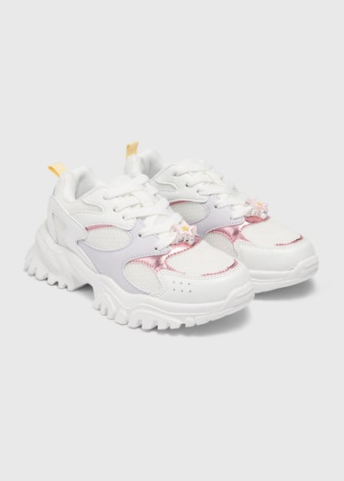 Girls White Chunky Trainers (Younger10-Older 5)