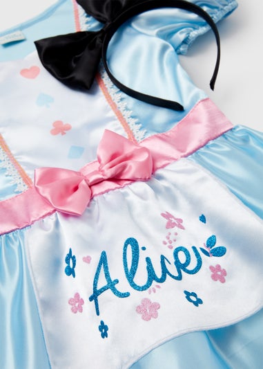 Kids Blue Disney Alice In Wonderland Fancy Dress Costume (3-9yrs)