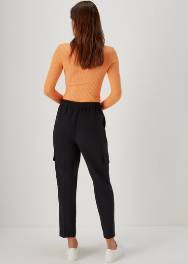 Et Vous Black Tapered Cargo Trousers