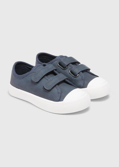 Boys Navy Double Strap Trainers (Younger 4-12)