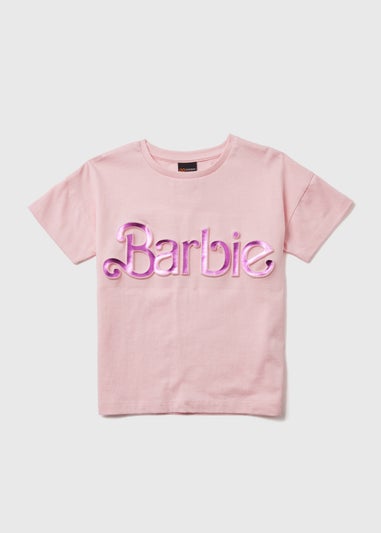 Kids Pink Barbie Slogan T-Shirt (4-11yrs)