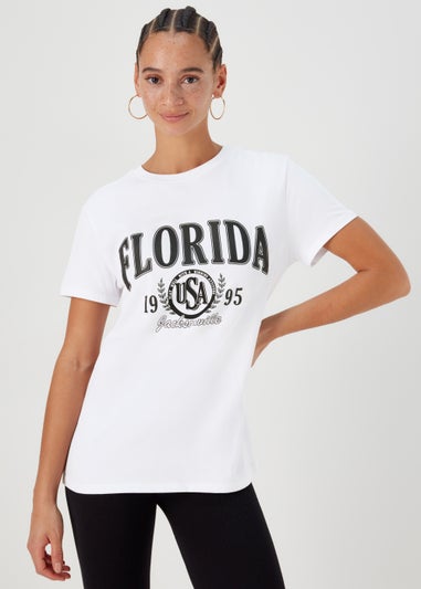 White Florida Print T-Shirt