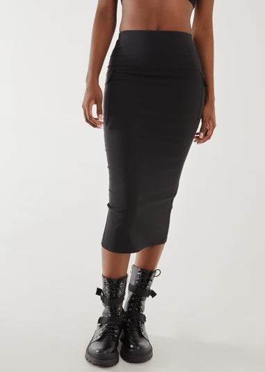 Pink Vanilla Black Utility Cargo Midi Skirt