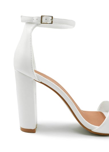 Where's That From White Pu Skye Strappy Block Heels