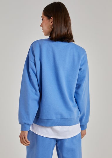 Pink Vanilla Blue Paris Slogan Oversized Sweatshirt