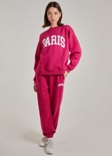 Pink Vanilla Pink Paris Slogan Oversized Sweatshirt