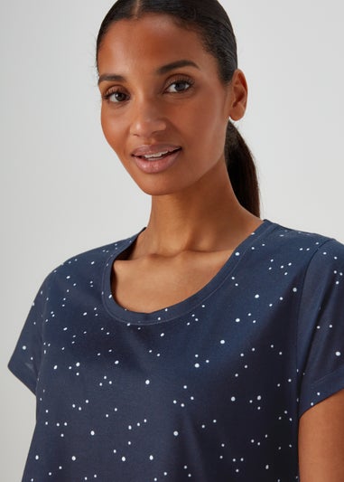 Navy Spot Print Pyjama Set