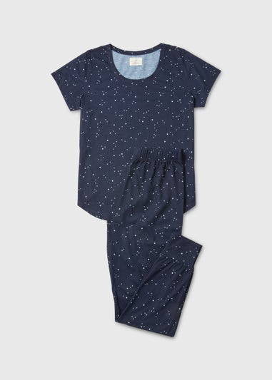 Navy Spot Print Pyjama Set