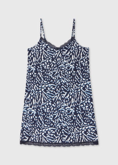 Navy Print Chemise