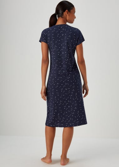 Navy Celestial Longline Lace Nightie