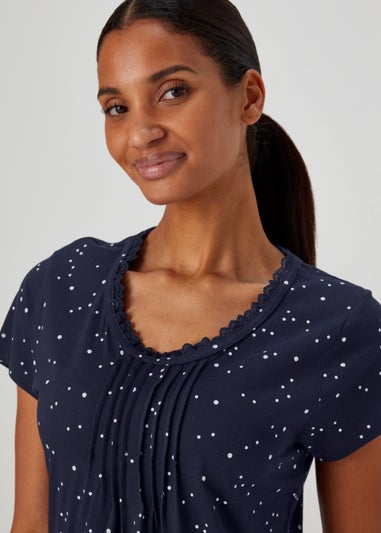 Navy Celestial Longline Lace Nightie