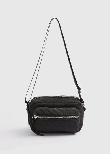 Black Quilted Nylon Camera Bag