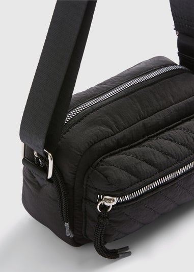 Black Quilted Nylon Camera Bag