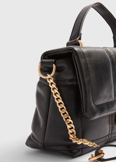 Black Top Handle Mini Tote Bag