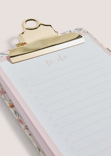 Gold Floral Print To Do List ( 12cm x 24cm x 20cm )
