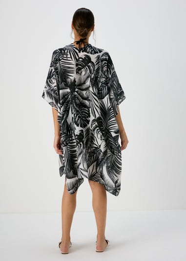 Black Abstract Maxi Kimono