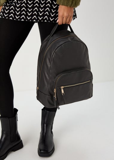 Black PU Backpack