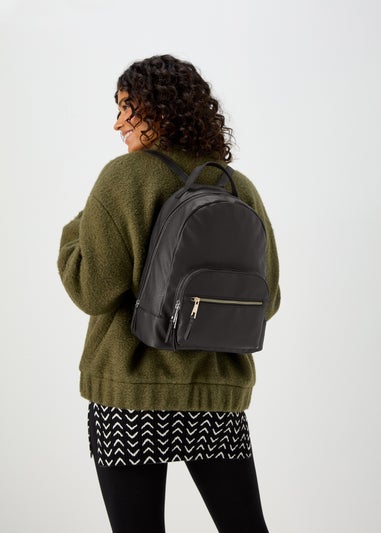 Black PU Backpack