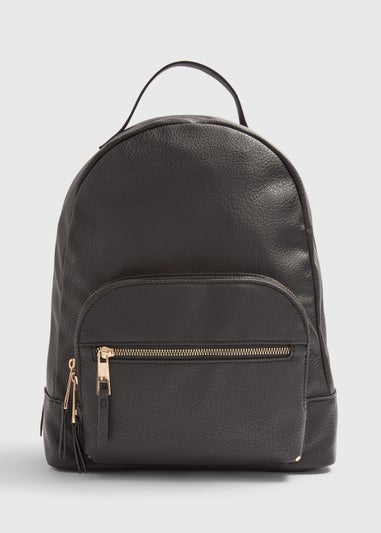 Black PU Backpack