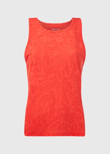 Souluxe Orange Jacquard Sports Vest