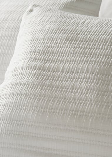 White Stitch Stripe Duvet Set