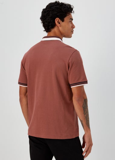 Brown Tipped Polo Shirt