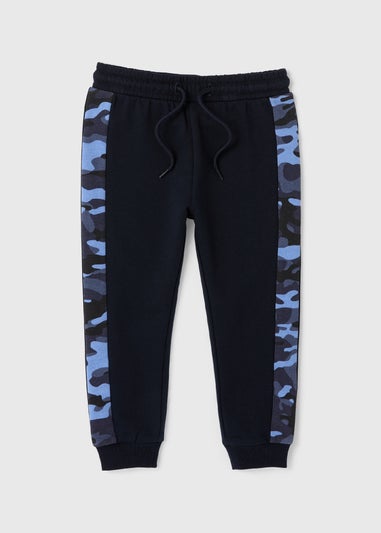 Boys Navy Camo Cut & Sew Joggers (1-7yrs)