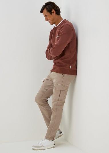 Stone Knitted Cargo Joggers