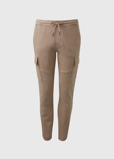 Stone Knitted Cargo Joggers