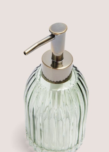 Green Glass Soap Dispenser ( 7x 7x17.6CM)