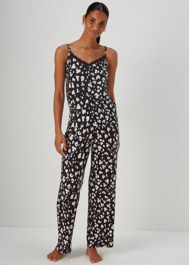 Black Print Cami Pyjama Set