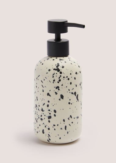 Cream Speckle Soap Dispenser (9x9x11cm)