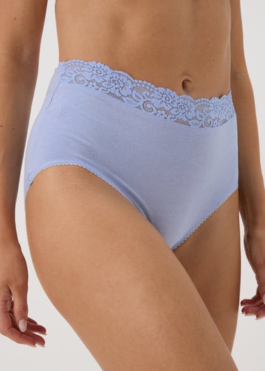 4 Pack Peach & Navy Lace Trims Full Knickers