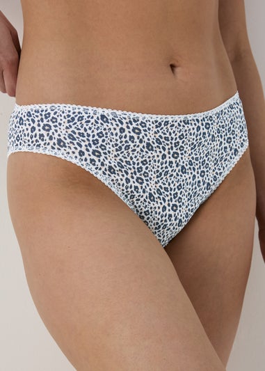 4 Pack Peach Animal Print High Leg Knickers