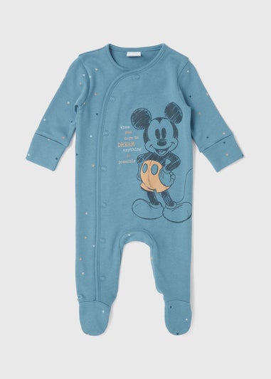 Baby Mickey Blue Sleepsuit (Newborn-12mths)