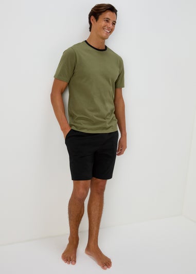 Green Basic T-Shirt & Shorts Pyjama Set
