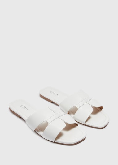 White Mule Wide Fit Sandals