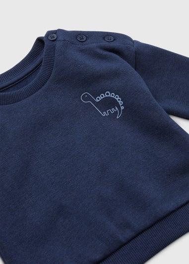 Baby Blue Dinosaur Print Sweatshirt (Newborn-23mths)