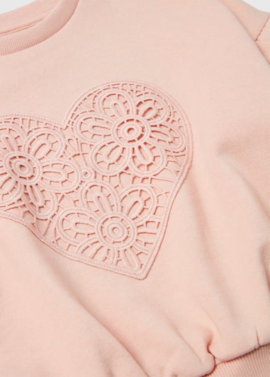 Pink Crochet Heart Sweatshirt (1-7yrs)