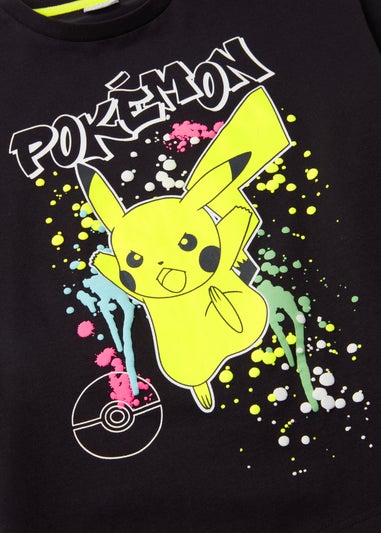 Kids Black Pokemon Graffiti Pyjama Set (4-12yrs)