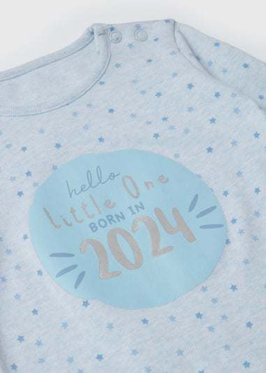 Baby Blue Born In 2024 Sleepsuit (Tiny Baby-6mths)