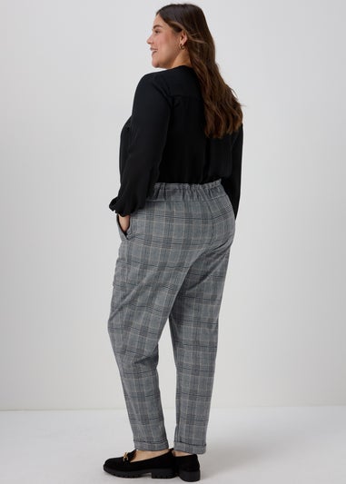 Et Vous Grey Check Tapered Joggers