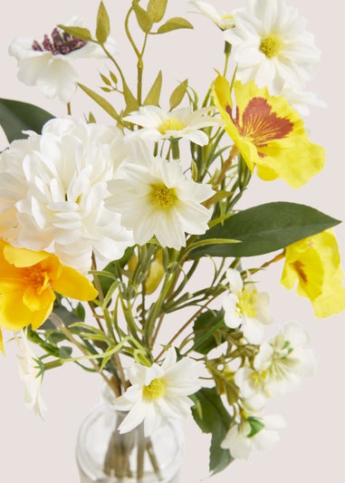 Mixed Flowers in Glass Vase (38cm x 23cm x 22cm)