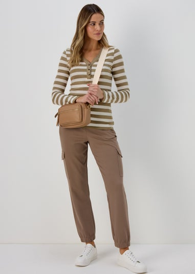 Khaki Stripe Long Sleeve Top