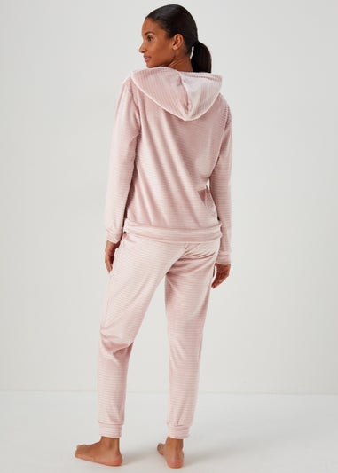 Pink Waffle Fleece Lounge Set