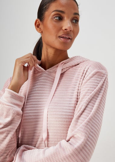 Pink Waffle Fleece Lounge Set