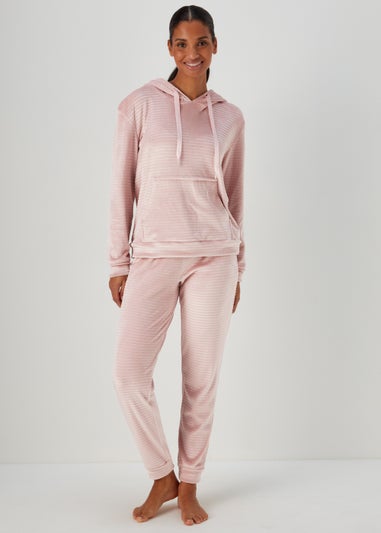 Pink Waffle Fleece Lounge Set