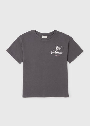 Girls Charcoal Love T Shirt (7-15yrs)