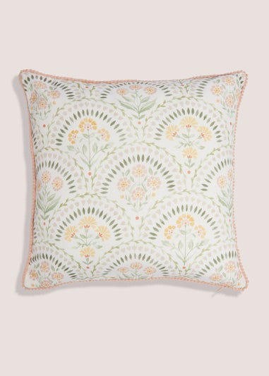 Floral Print Scallop Cushion (43cm x 43cm)